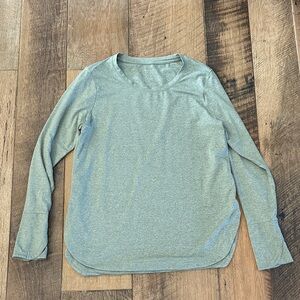 Athleta L Green Heather Long Sleeve Top
